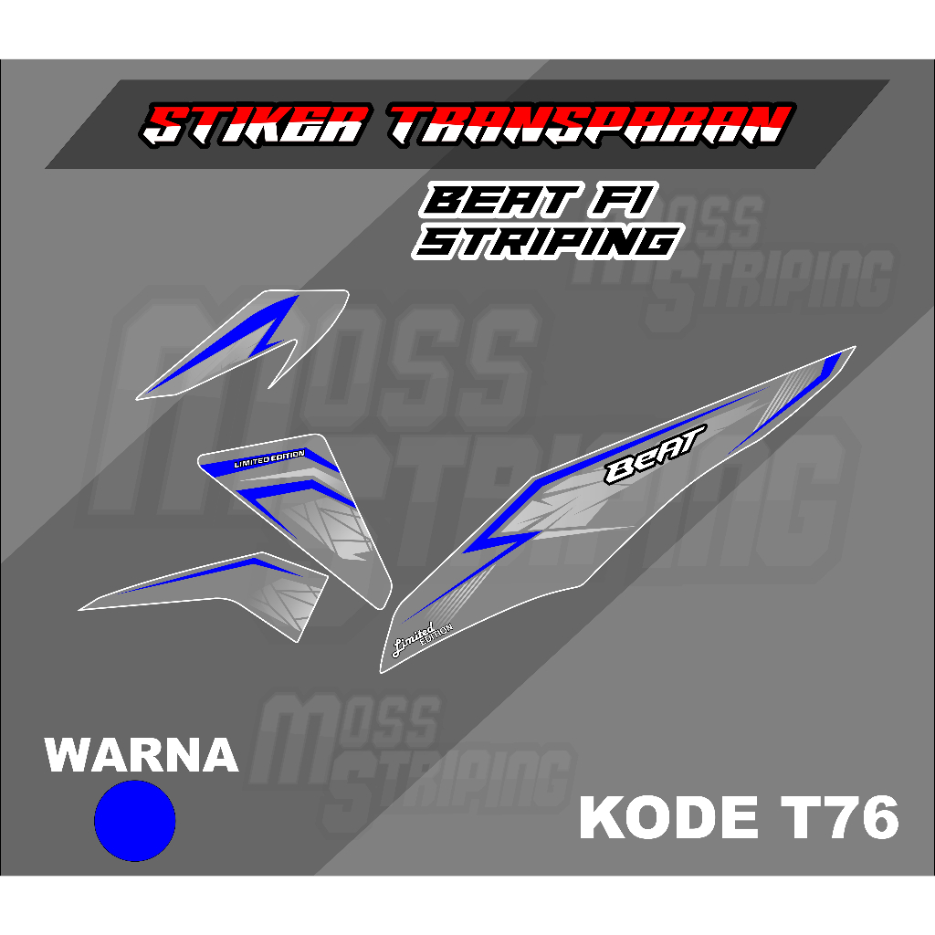 Striping Beat fi Transparan Setriping Stiker UV Teransparan Beat Fi 2013 2014 2015 2016 Kode T76