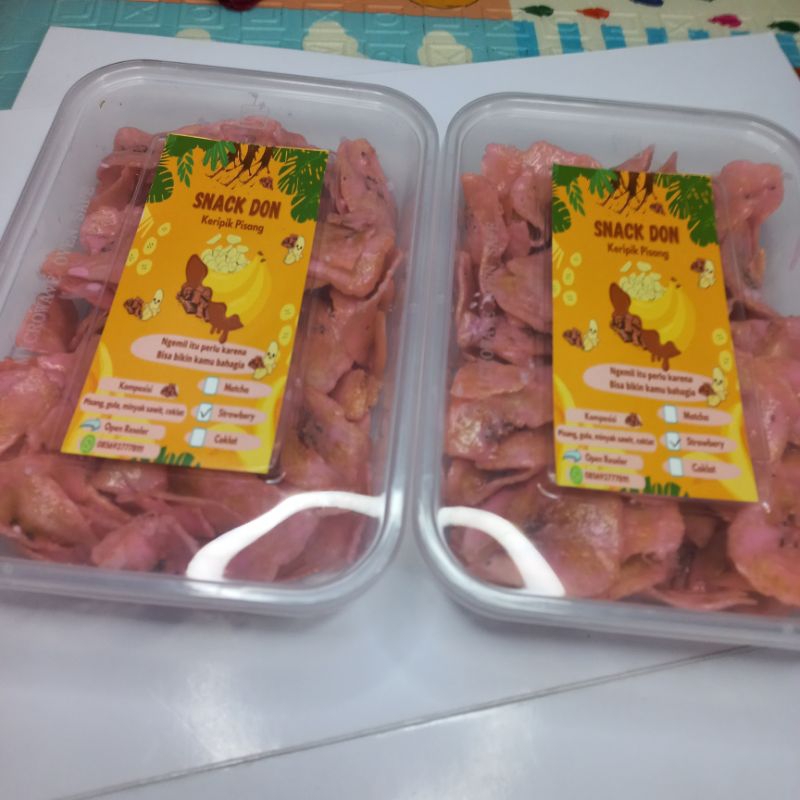 

Keripik Pisang Coklat Lumer Strowbery (Snack Don Banana Chips Chocolate)