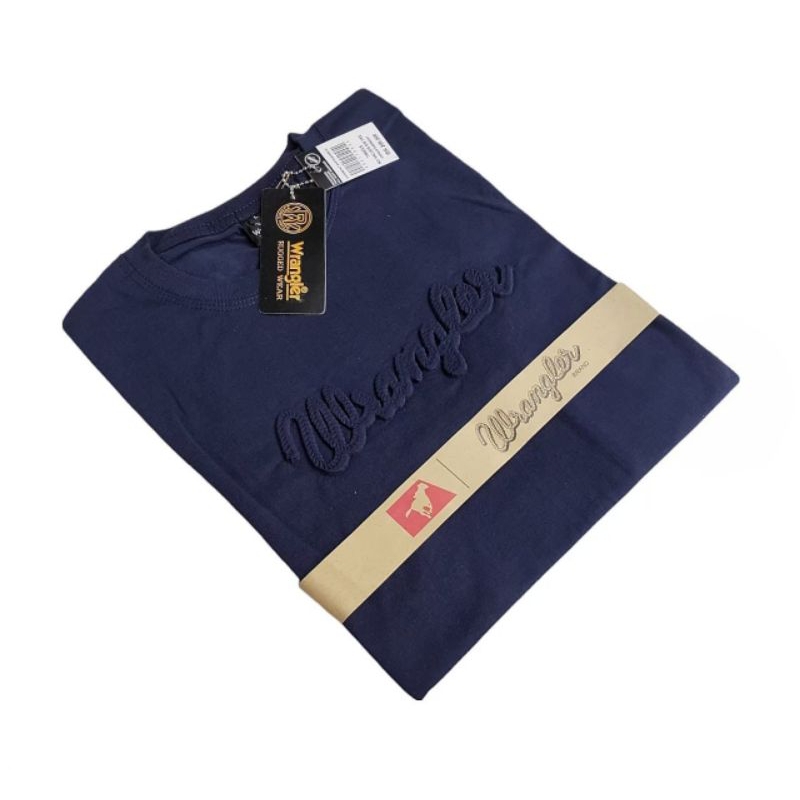 Kaos Pria Branded WRANGLER Embos Soft Timbul Full Label Hangtag Original Size M L XL