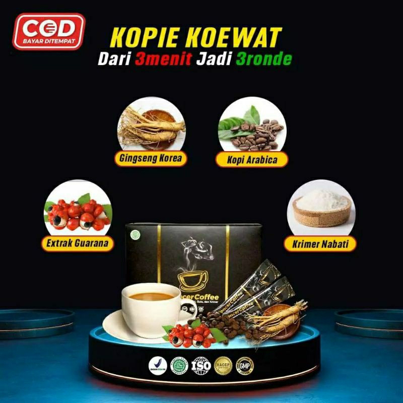 

MON•CER COFFEE HALAL - KOPI MON•CER Penambah Stamina Pria Dewasa Tanpa Efek Samping ORIGINAL BPOM