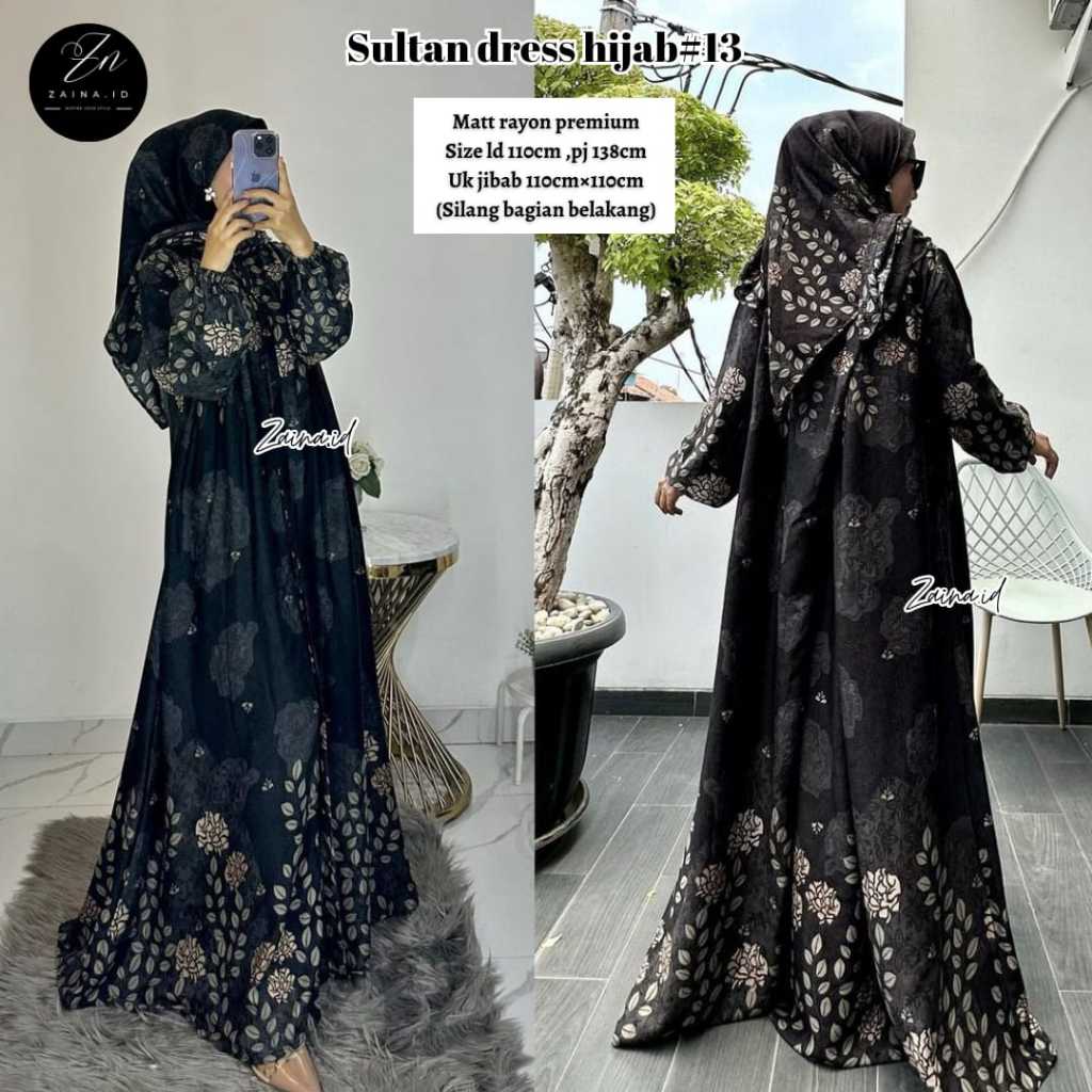 Sultan Dress #13 Gamis Set Jilbab By Zaina.id