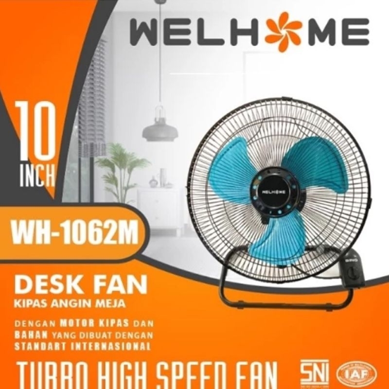 Welhome Kipas Angin Besi Tornado 10 Inch 2in1 (Meja/Dinding) WH-1062M