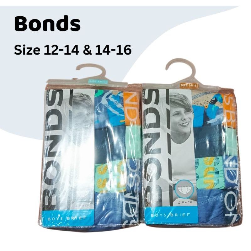 Underwear / celana dalam anak laki-laki import, Bonds, size 12-16