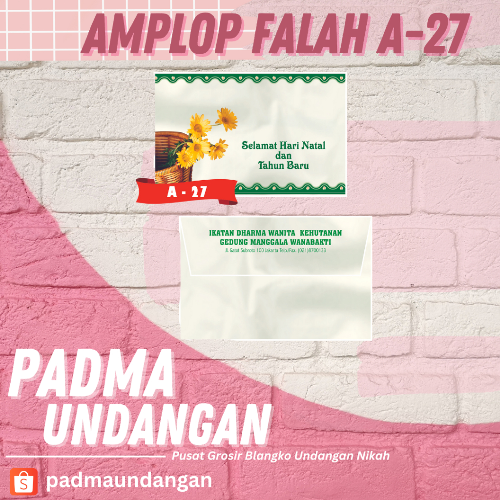 

Amplop Falah A-27 | Pusat Grosir Blangko | PadmaUndangan