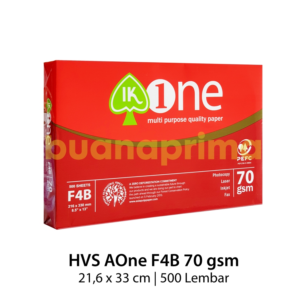 

Kertas HVS AOne F4 Folio 70 gsm 500 Lembar Print Paper Fotocopy