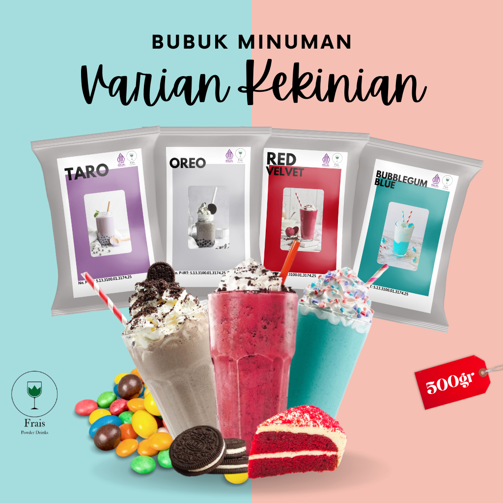 

BUBUK MINUMAN RASA KEKINIAN 500GR / SERBUK MINUMAN ANEKA RASA / POWDER MINUMAN / MINUMAN KEKINIAN BOBA / MINUMAN KEKINIAN / BUBUK MINUMAN ANEKA RASA
