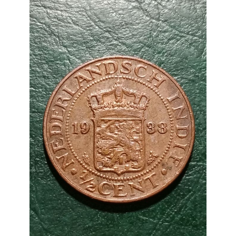 Koin kecil Ned Indie 1/2 Cent Tahun 1938