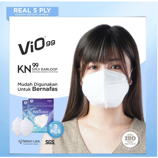 Vio Mask KN 99 Medis Premium Masker KN99 5Ply Isi 20Pcs/Box Masker Medis