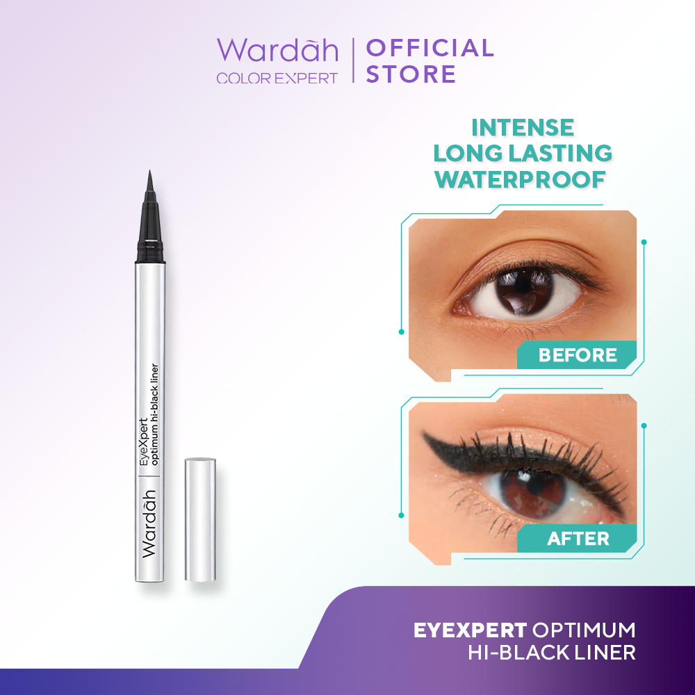 Foto Wardah EyeXpert Optimum Hi-Black Liner - Eyeliner Spidol Waterproof Dengan Warna Intense - Eyeliner Tahan Lama dengan Satin Finish - Cepat Kering - Mudah Diaplikasikan
