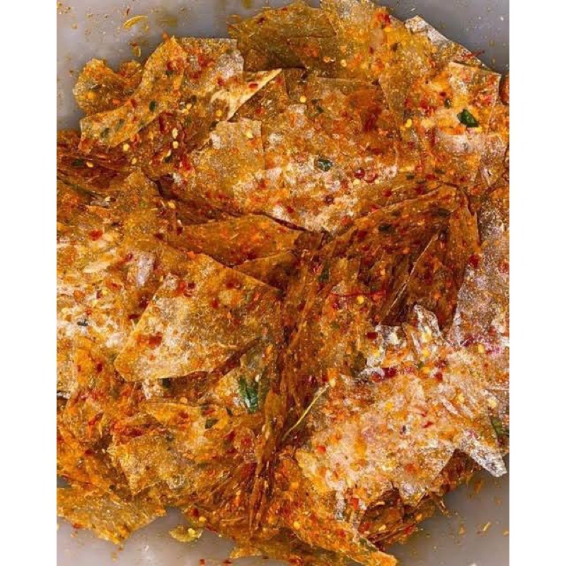 

KERIPIK KACA 500gr PEDAS DAUN JERUK/KRIPCA/KERIPIK BELING JABARSNACK.id