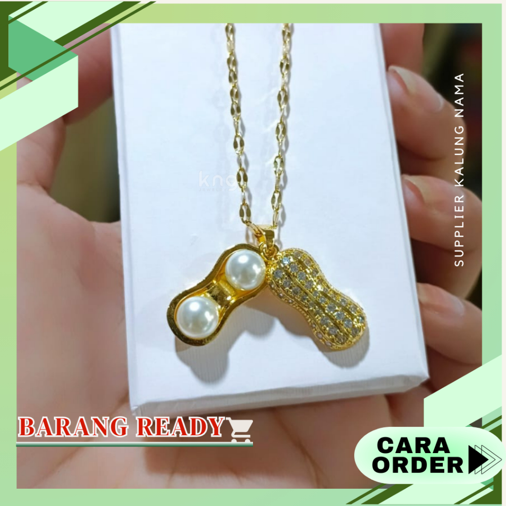 BARANG READY | TITANIUM KALUNG NAMA WANITA / KALUNG PADI / KALUNG HELLO KITTY / KALUNG SET / KALUNG 