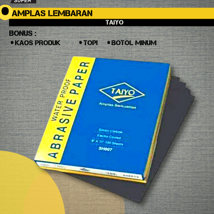 Amplas Lembaran Taiyo SH-007 1000 1200 1500 2000 5000 600 800 Amplas Duco Lembaran Amplas Lembaran K