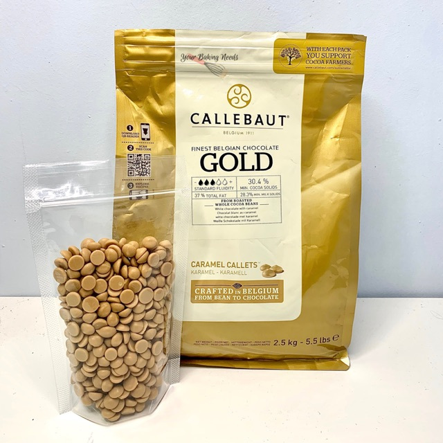 

Callebaut Gold [30,4%] 100gr Finest Belgian Chocolate Caramel Callets (INSTANT ONLY)