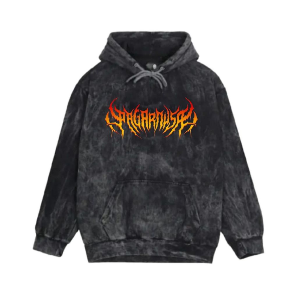 Jumper Hoodie Metal Black Sandwash