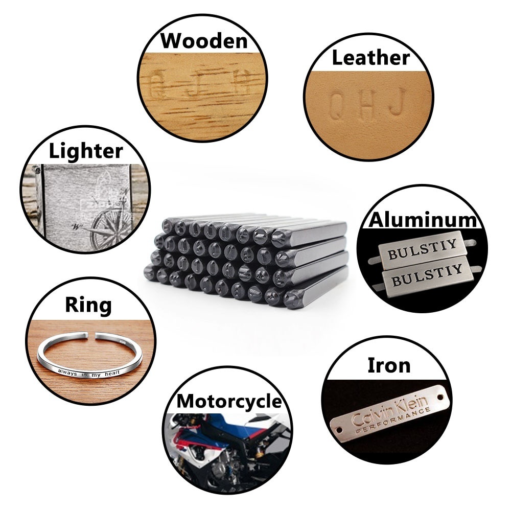 

RB Stempel Cetakan Huruf Nomor Number Letter Punch Set 36pcs Angka Dan Huruf Ketok Besi Printing