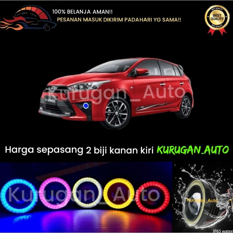 Lampu Foglamp variasi Angel Eyes mobil YARIS