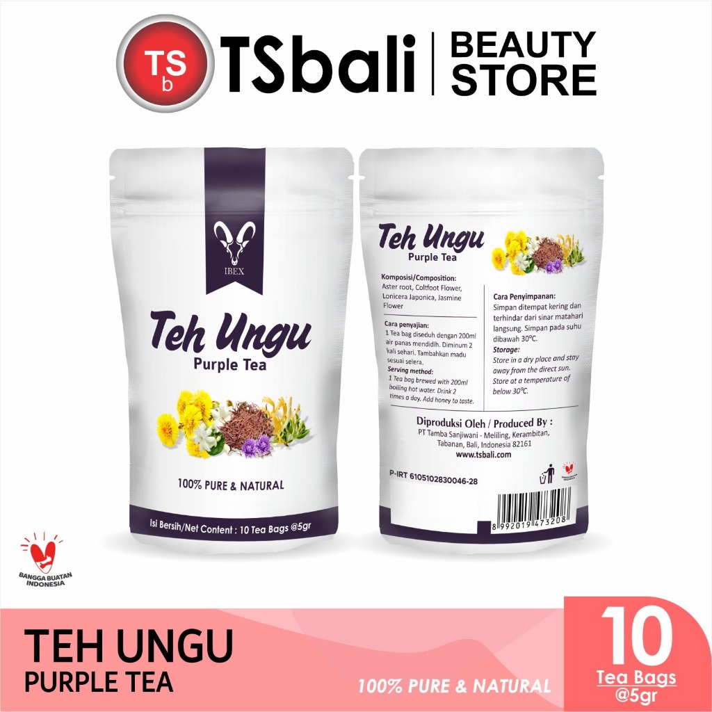 

IBEX Teh Ungu - Purple Tea - Teh Herbal - 100% Pure | 10 tea bags @5gr