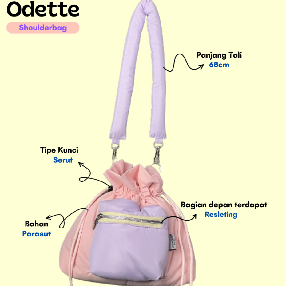 Asfour Odette Shoulderbag - Tas Wanita Puffy Puffer Parasut Tas Bahu Tas Konser OOTD Hologram