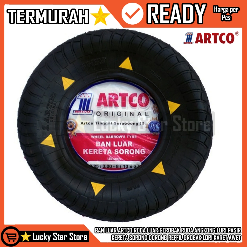BAN LUAR GEROBAK KERETA PASIR SORONG DORONG RODA REFILL GROBAK LORI KARET ROLI POMPA ANGIN COR BANGU