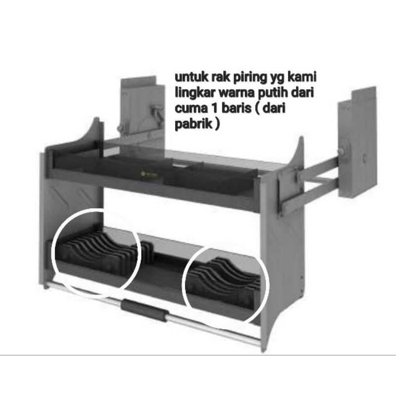 Rak elevator 60CM serbaguna rak piring tarik kebawah rak mangkok rak gelas