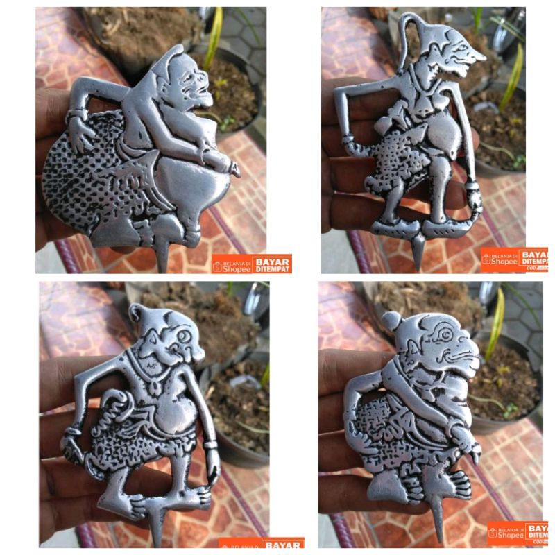 Aksesoris Wayang Semar Petruk Gareng Bagong Aluminium
