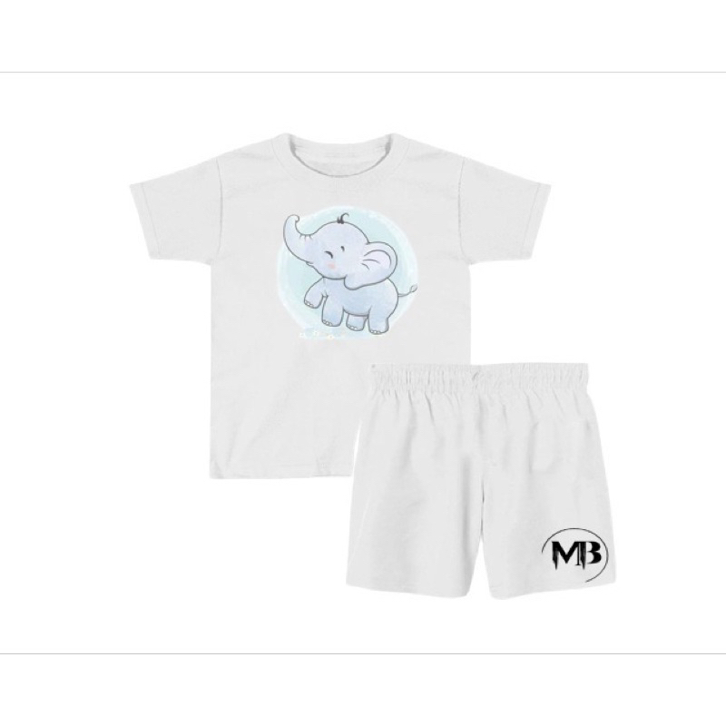 baju gajah anak kecil kekinian pakaian cowok cewek anak-anak lucu murah stelan polos set setelan lak