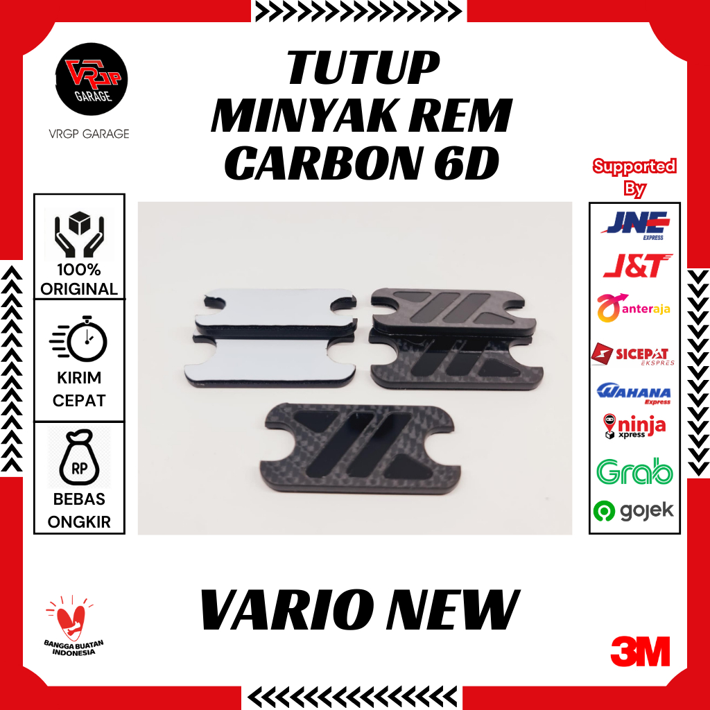 Tutup Minyak Rem CARBON 6D VARIO NEW /Tutup Minyak Rem CARBON 6D Honda Vario New
