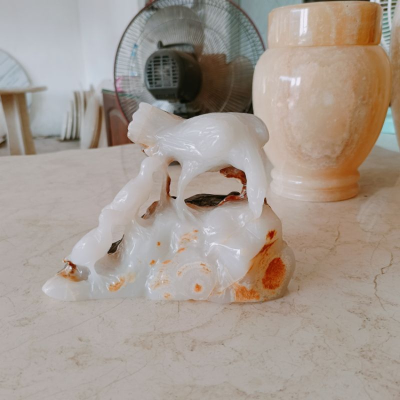 Patung Anak ayam batu Onix Lampung super rare