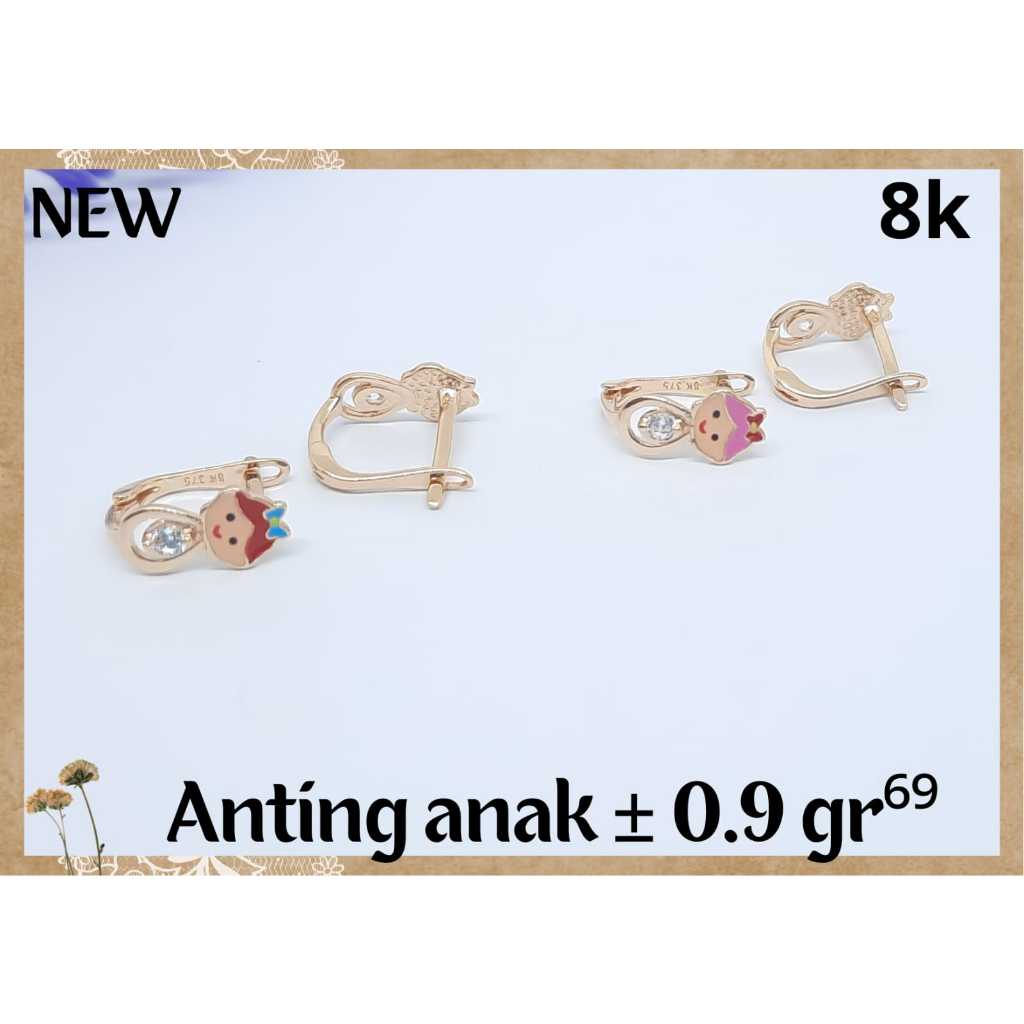 LMV Anting Anak Karakter Emas 375 8k Asli