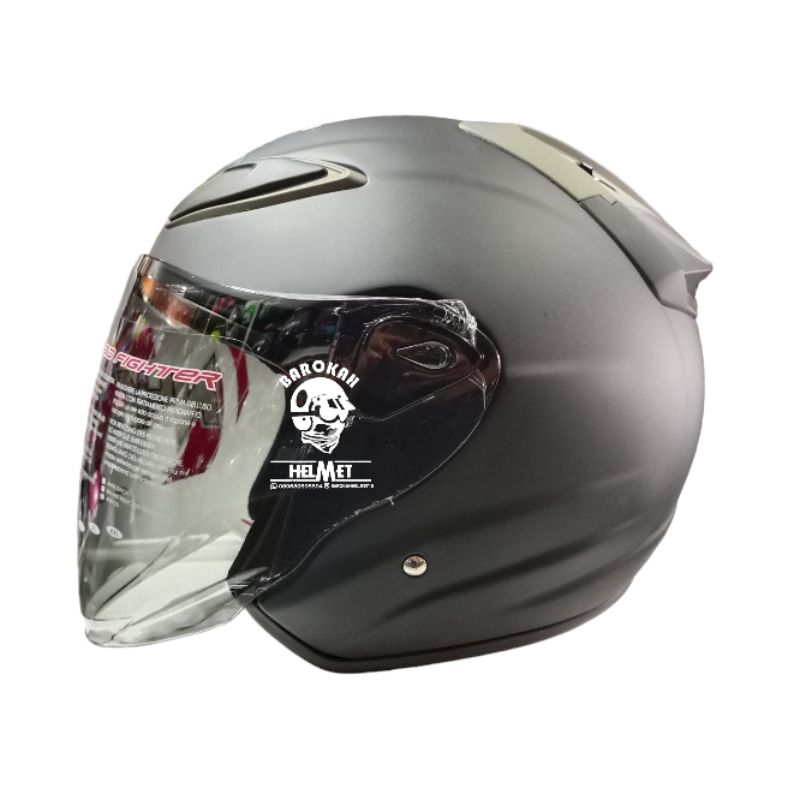 HELM NHK R6 S HITAM DOFF POLOS VISOR LIGHT SMOKE