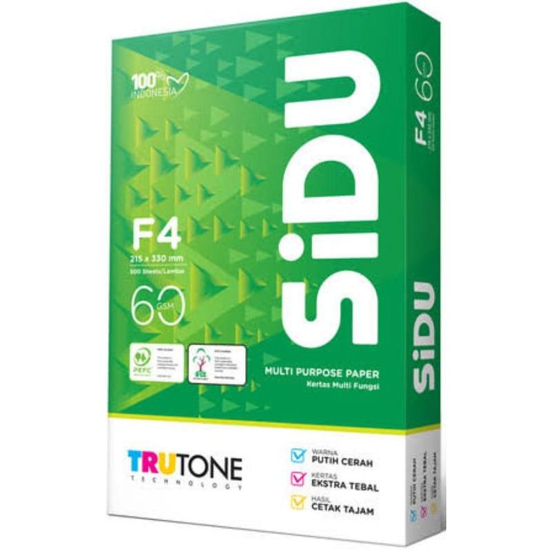 

Kertas HVS Sidu F4 Folio 60 Gr - SiDU Kertas Fotocopy 60 GSM Folio