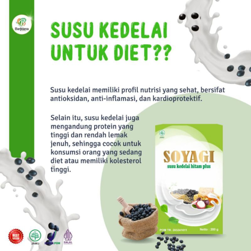 

Susu Kedelai Hitam SOYAGI 200gr Susu diet alami BPOM bisa COD