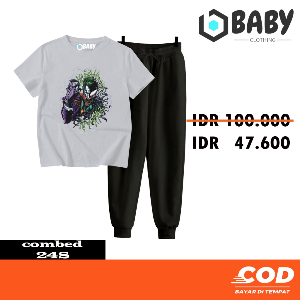 BABY - Setelan Anak Unisex 1set Baju Dan Celana Polos Panjang JOKER A-34