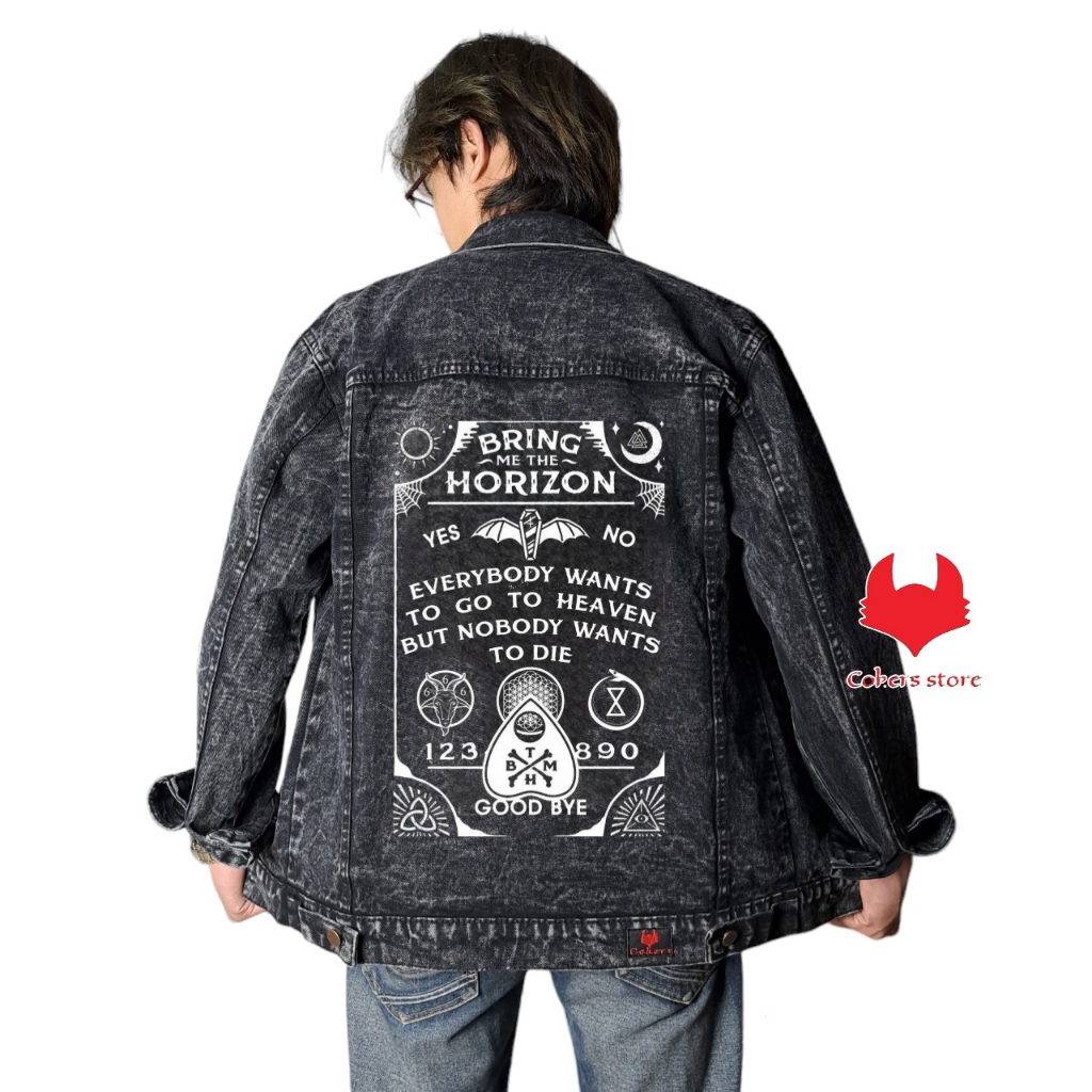 Jaket Jeans Denim Pria - Sandwash Hitam BMTH123890