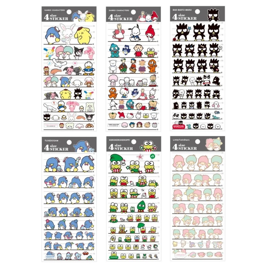 

4 Size Sticker Sheet Sanrio Seal Deco Stiker Journal Limited Edition