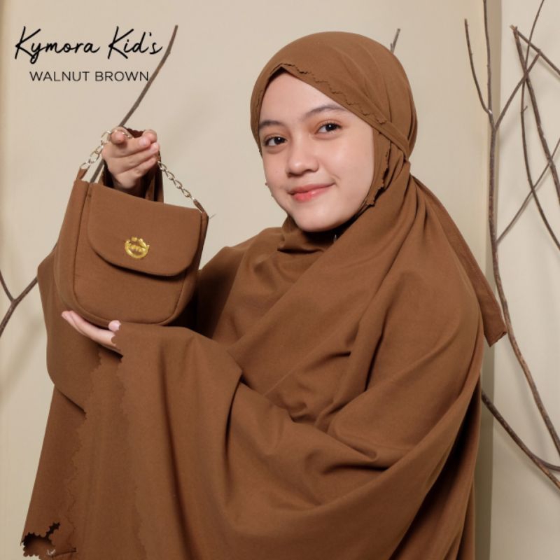 Mukena Anak Kymora 6 - 9 Tahun Katun Polos 3in1