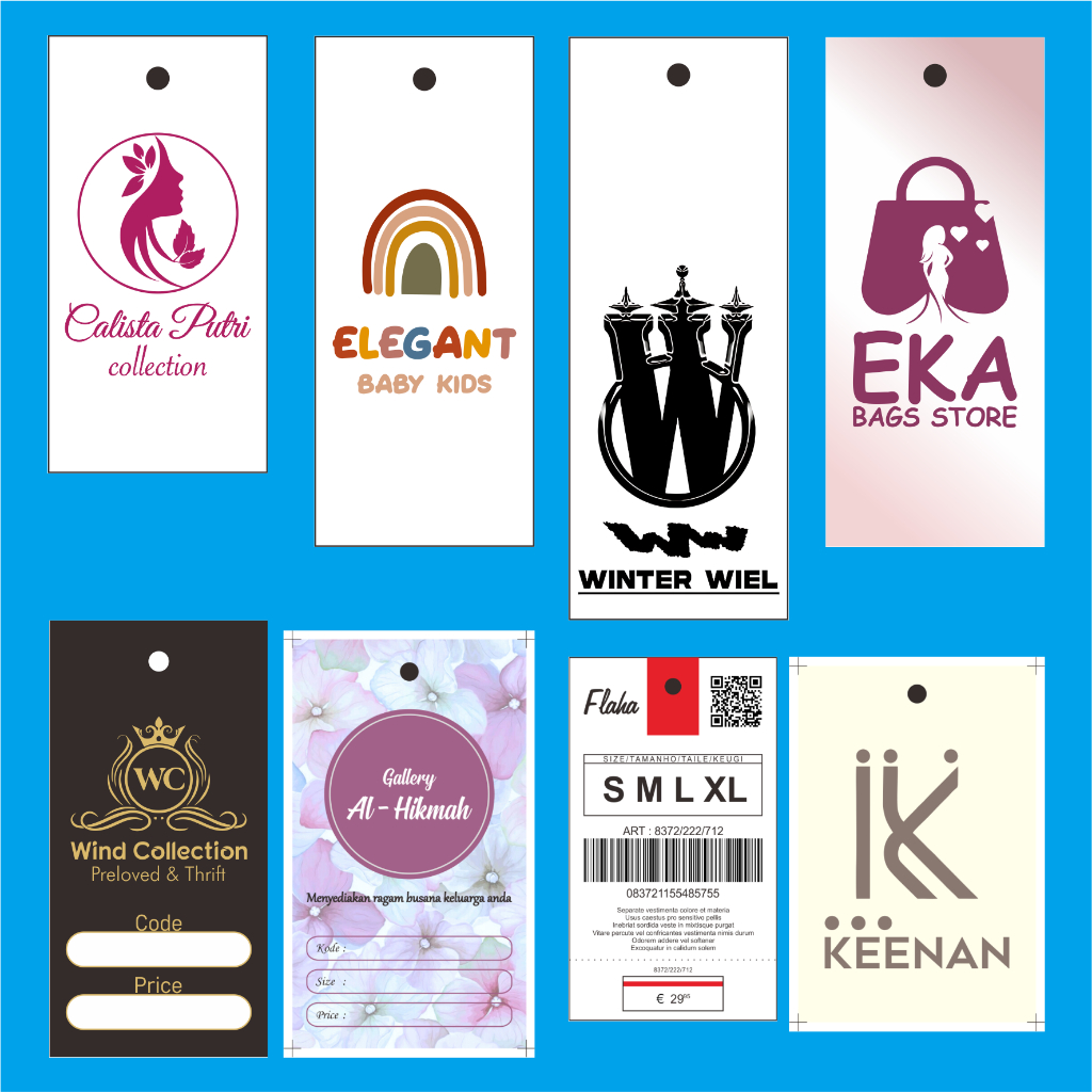 

HANGTAG BAJU / PRICE TAG LABEL TERMURAH GRATIS TALI LOCKPIN