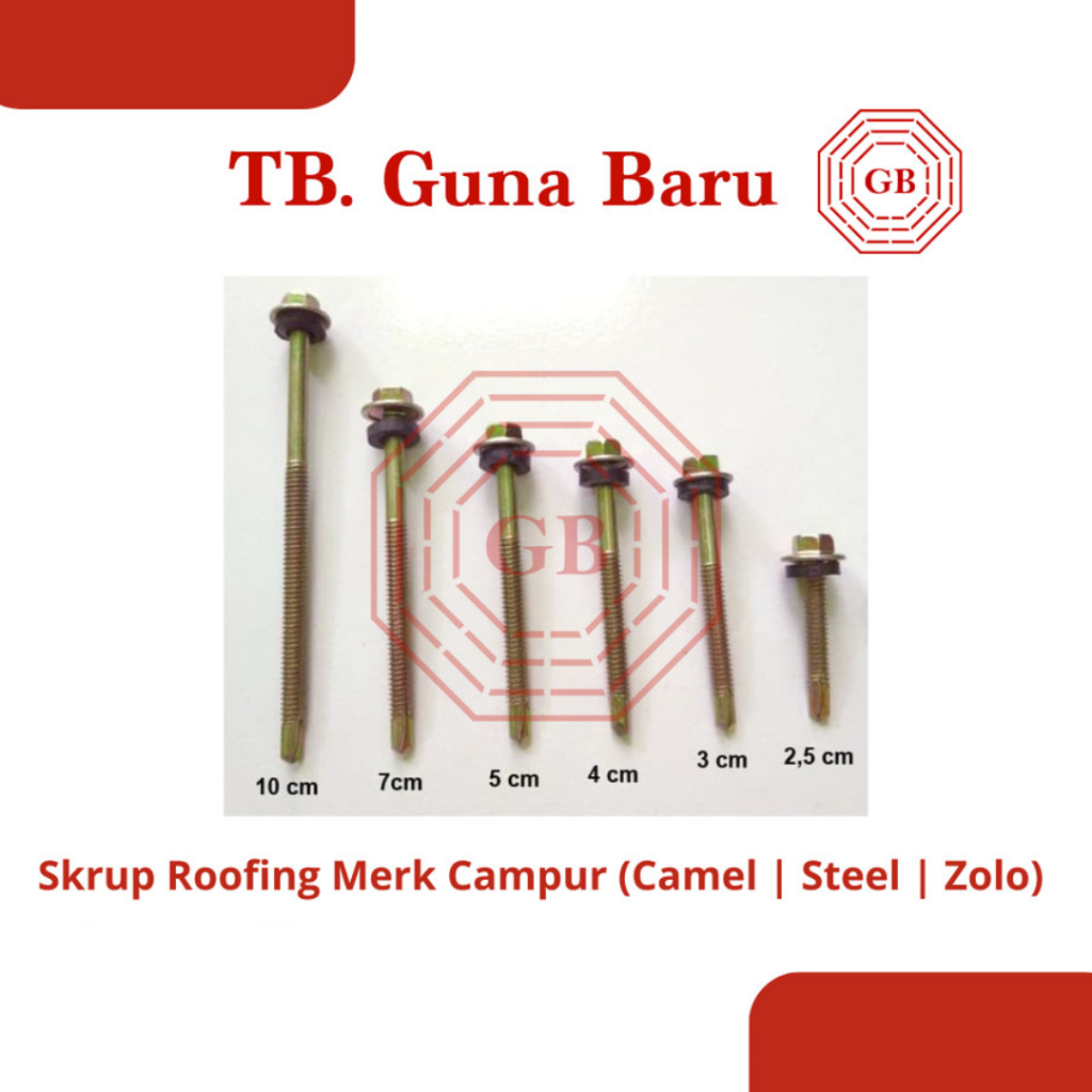 Skrup Roofing / Baut Roofing / Ruping Atap 2.5 - 3 - 4 - 5 - 7 - 10 cm