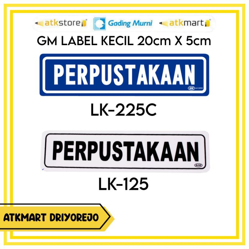 

GM LABEL KECIL PERPUSTAKAAN - PAPAN PENANDA - PAPAN AKRILIK PETUNJUK