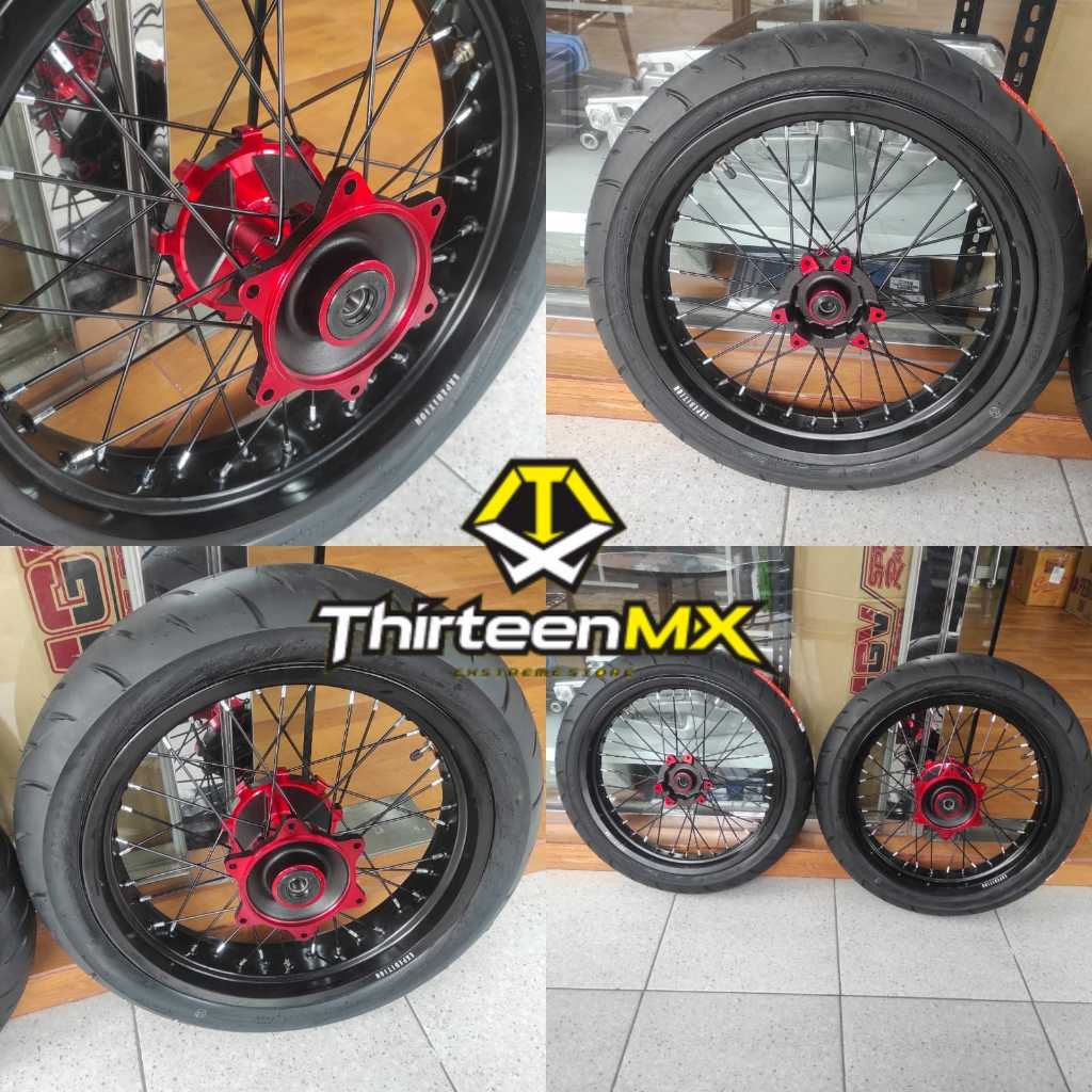 Wheelset Wheel Set Ban Velg Supermoto CRF 150 L Expedition Scarlet Ban Maxxis