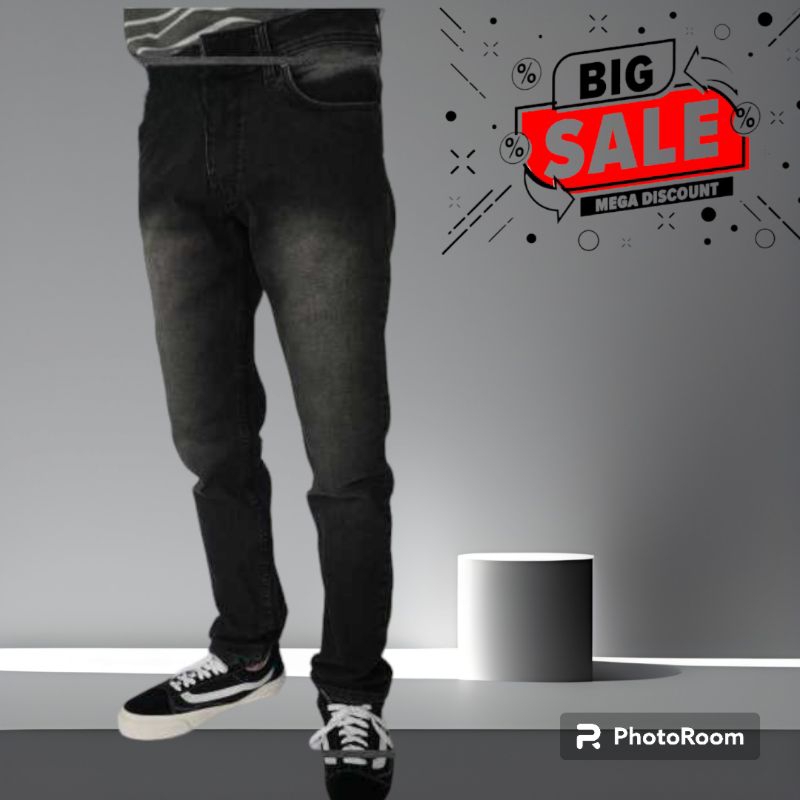 CELANA JEANS PRIA-SOFT JEANS-ABU TUA SCRAP-ROCKAOUTH ORIGINAL