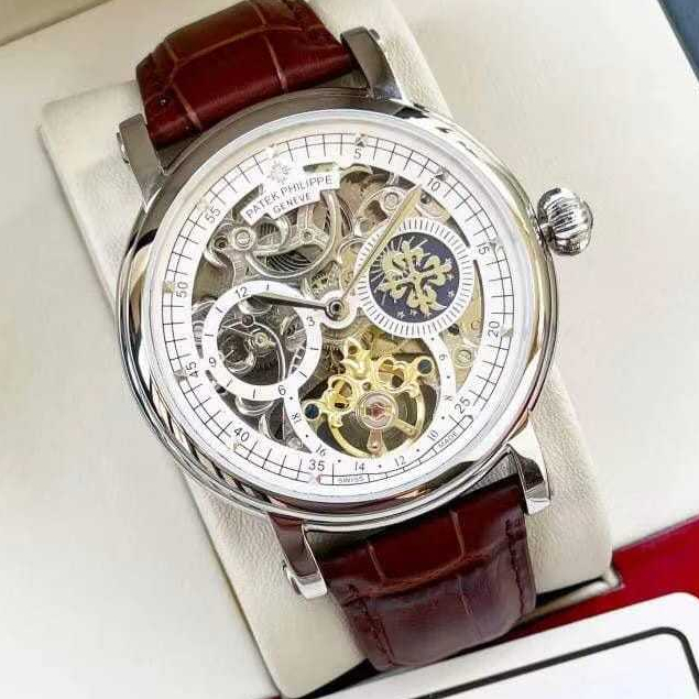 Jam Tangan Pria Patek Philippe Japan Automatic Croco Leather Strap