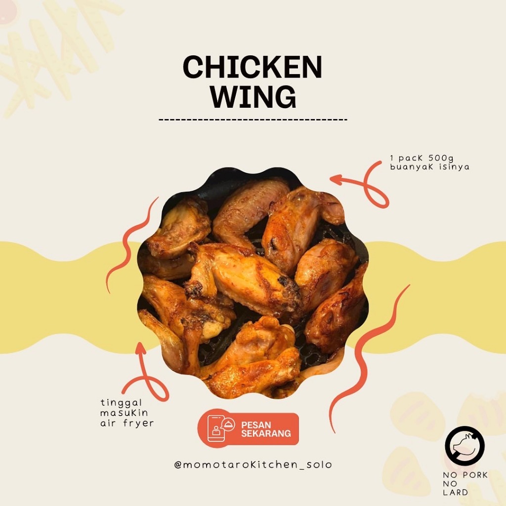 

Chicken Wings 500g / Sayap Ayam Berbumbu / Homemade Non MSG Non Pengawet / Momotaro Kitchen