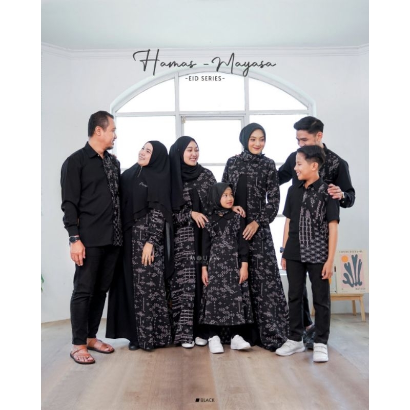 Original Mayasa Hamas Sarimbit Keluarga Warna Hitam Terbaru 2024 by Mouza Indonesia