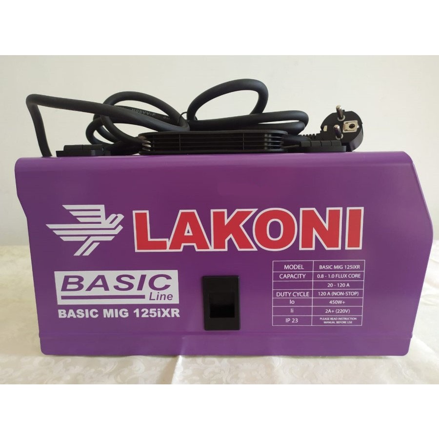 Lakoni Travolas MIG 450watt Welding Basic MIG 125 iXR Mesin Las tanpa gas MIG 125ixr