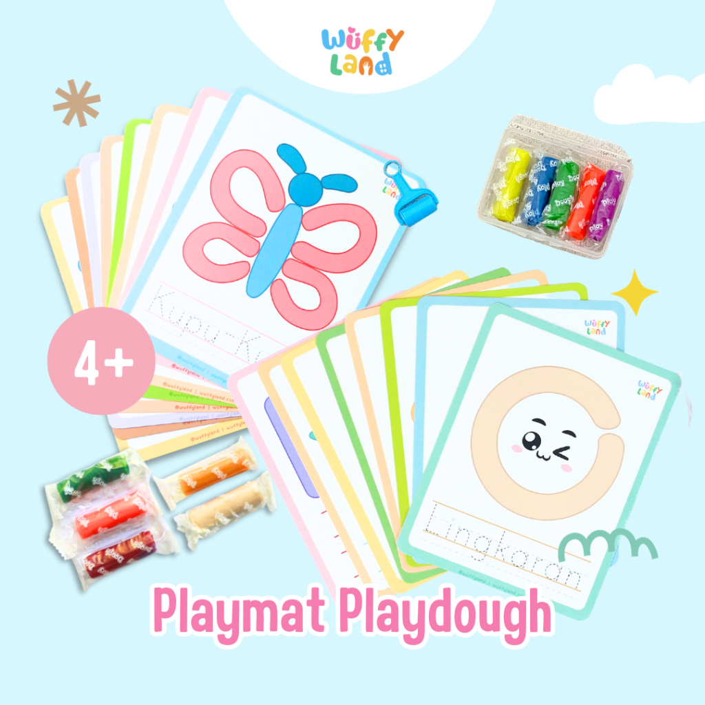 WUFFYLAND Bermain Playmat Aneka Tema + Fun Doh - Alas Bermain Playdough