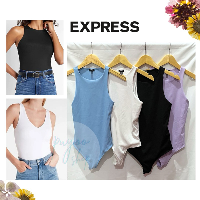 EXPRESS Body Contour RIB Thong Bodysuit #tektur rib kecil