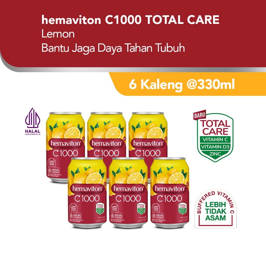 

hemaviton C-1000 Lemon Liquid 330mL x 6 Kaleng [Exp : 10.2025]