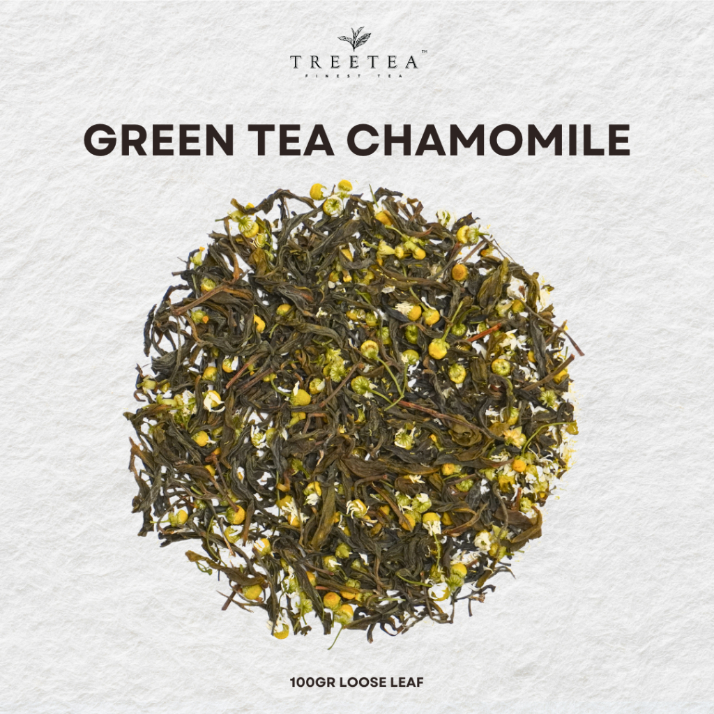

GREEN TEA CHAMOMILE Tea Blend - Green Tea with Chamomile 100 gram