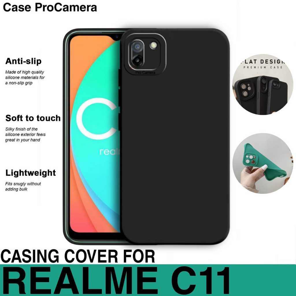 SOFT CASE REALME C11 CASE LIQUID PRO CAM 3D SQUARE SILICONE TPU CASING COVER